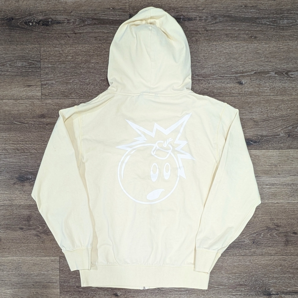 The Hundreds Adam Bomb cream zip up hoodie - SIZE L